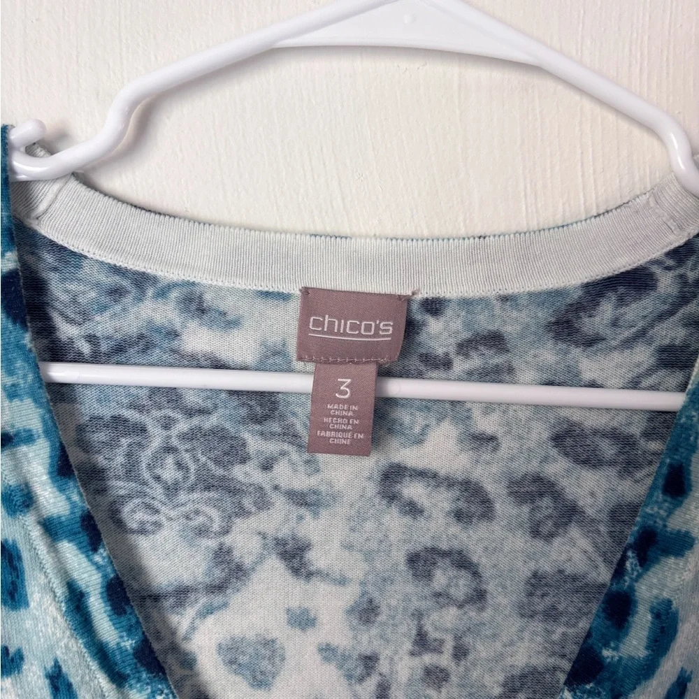 Chico's Size 3 Cardigan Sweater Blue Like New - Picture 3 of 5